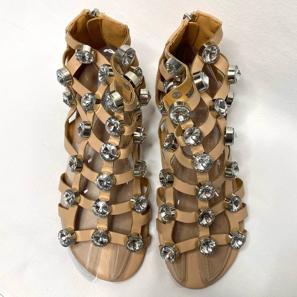CAPE ROBBIN big gems rhinestone caged sandals ✨ - Picture 8 of 16